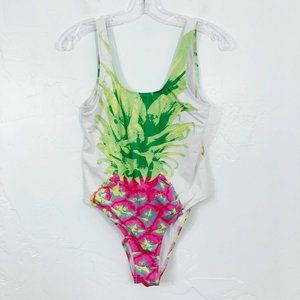 Chubbies White Pink & Green Pineapple One Piece